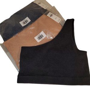 Gilly Hicks Bundle one shoulder ribbed crop tops